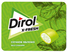 Жевательная резинка Dirol X-Fresh Сочное яблоко без сахара, 16г