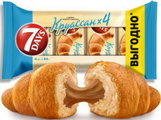 Круассаны 7 Days с кремом со вкусом вареная сгущенка (4шт х 65г), 260г