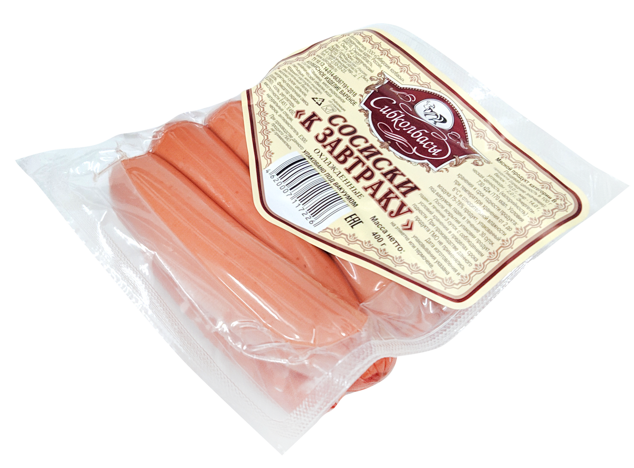 Сосиски Сибколбасы К завтраку вареные, 400г