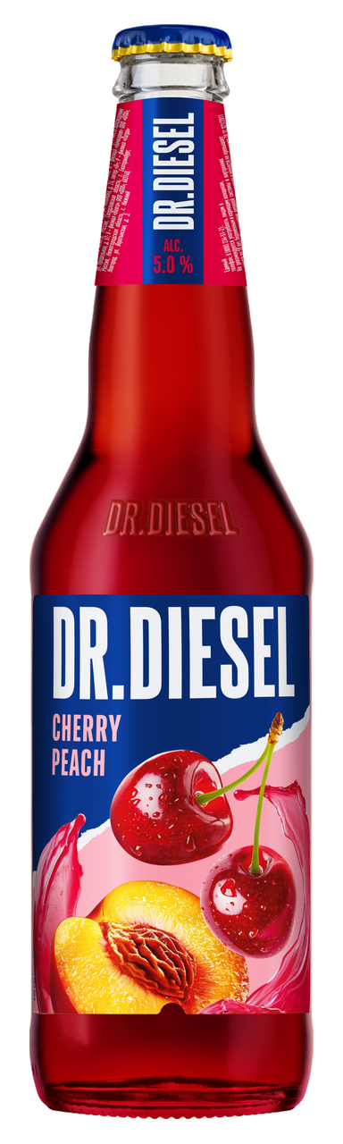 Изображение товара Пивной напиток Doctor Diesel Cherry-Peach вишня и персик, 0.4л