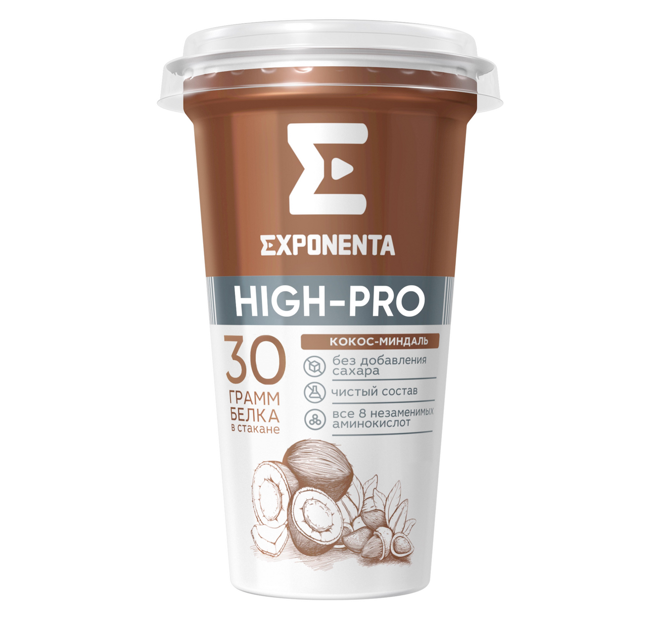 Напиток кисломолочный Exponenta High-pro Кокос-миндаль обезжиренный, 250г