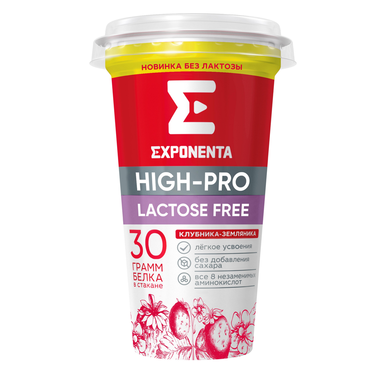 Напиток кисломолочный Exponenta High-pro Клубника-земляника обезжиренный, 250г