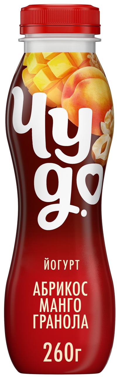 Йогурт питьевой Чудо Абрикос-манго-гранола 2.2%, 260г