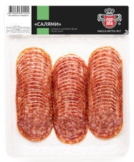 Колбаса Велес Салями сырокопченая нарезка, 90г