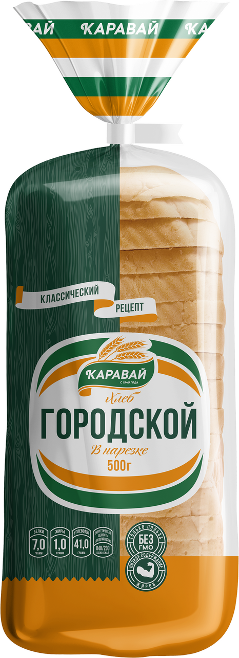 Хлеб Каравай Городской нарезка, 500г