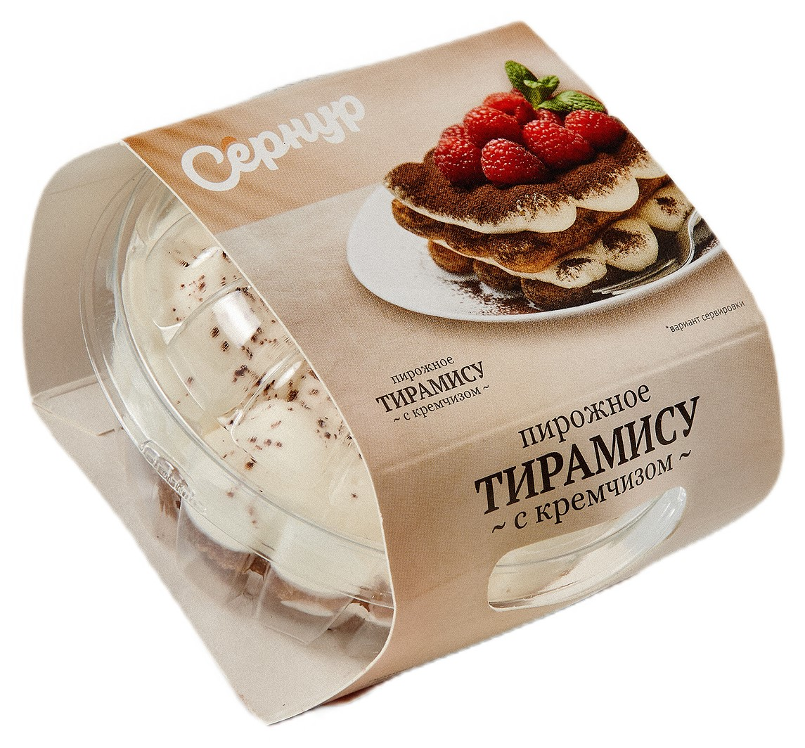 Пирожное бисквитно-кремовое Сернур Тирамису с кремчизом, 125г