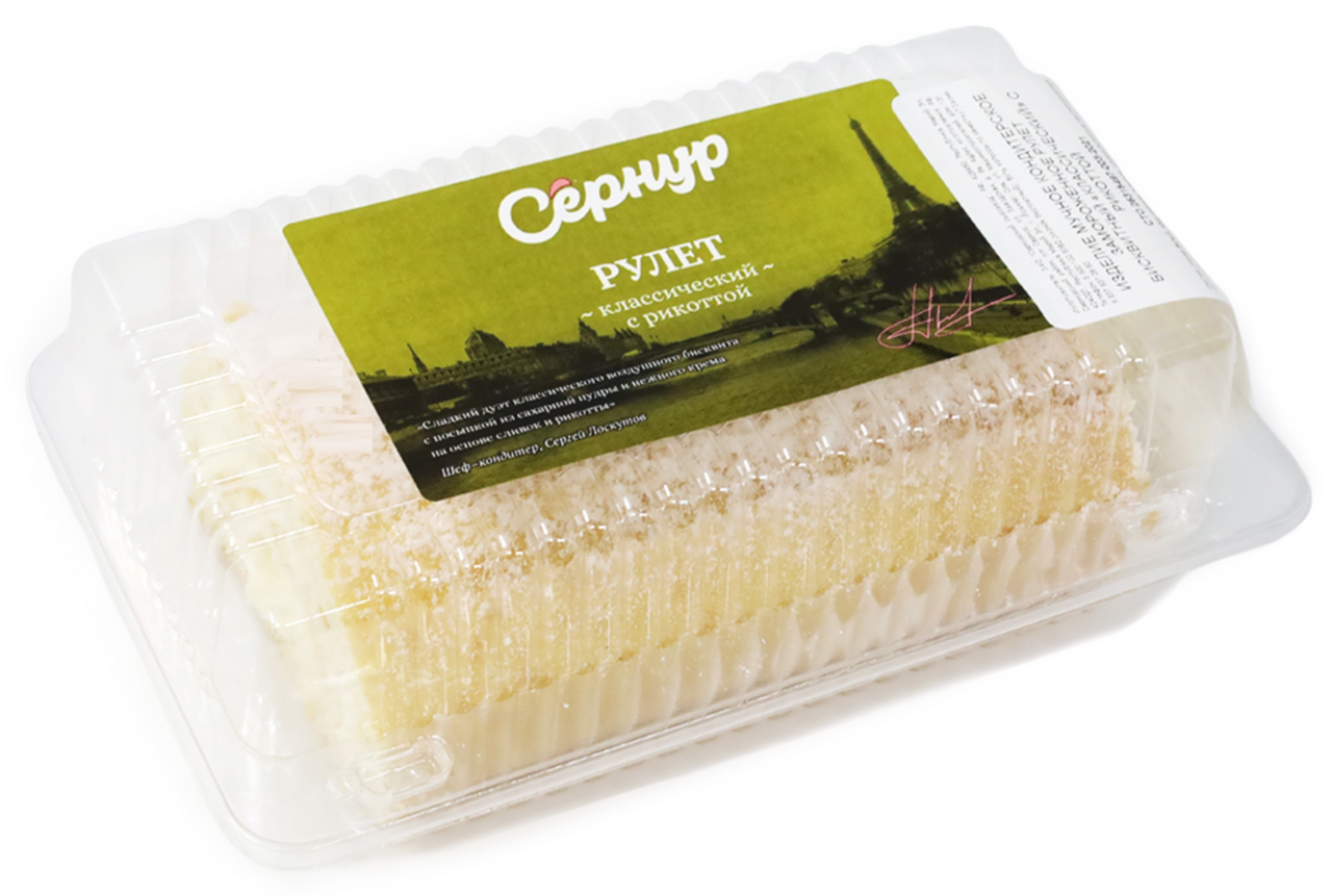 Рулет бисквитный Сернур Классический с рикоттой, 300г