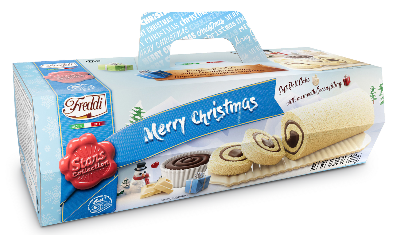 Десерт бисквитный Freddi Swiss Roll рождественский, 300г