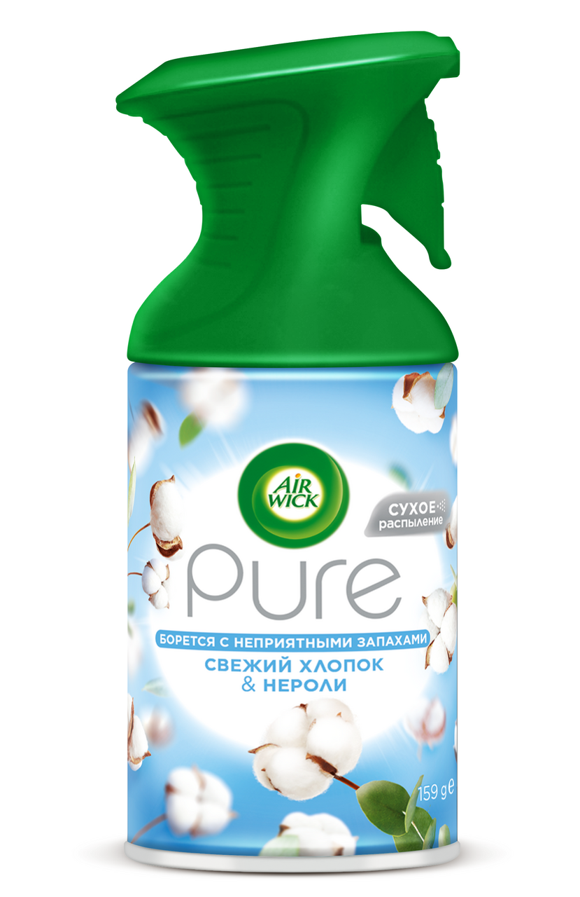Освежитель воздуха AirWick Pure Свежий хлопок и Нероли, 250мл
