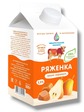 Ряженка Чебаркульское молоко груша и карамель 2.5%, 500г