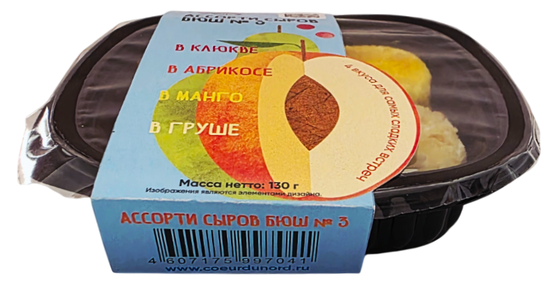 Ассорти мягких сыров Coeur du Nord Бюш № 3 из коровьего молока 45%, 130г