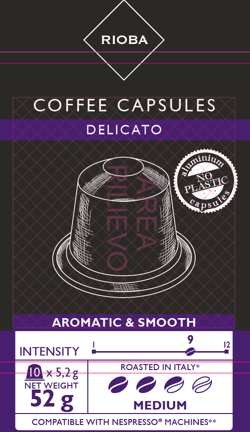 Изображение товара RIOBA Кофе в капсулах Delicato для кофемашин Nespresso 10шт, 52г