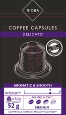 RIOBA Кофе в капсулах Delicato для кофемашин Nespresso 10шт, 52г