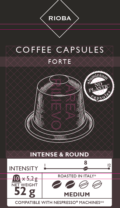 Изображение товара RIOBA Кофе в капсулах Forte для кофемашин Nespresso 10шт, 52г