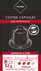 RIOBA Кофе в капсулах Decaff без кофеина для кофемашин Nespresso 10шт, 52г