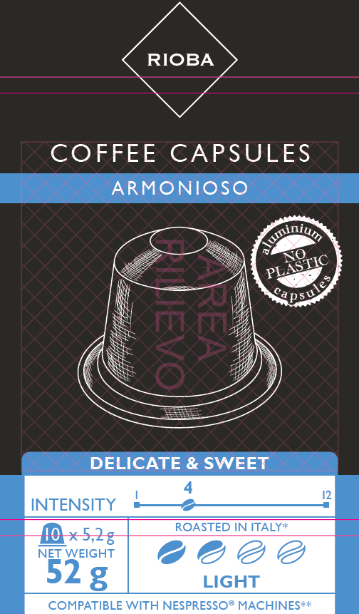 Изображение товара RIOBA Кофе в капсулах Armonioso для кофемашин Nespresso 10шт, 52г