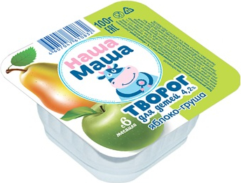 Творог детский Наша Маша Яблоко и груша 4.2% с 6 месяцев, 100г