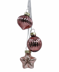 Связка елочных украшений Christmasdeluxe шар, луковка и звезда прованс 3см, 3шт