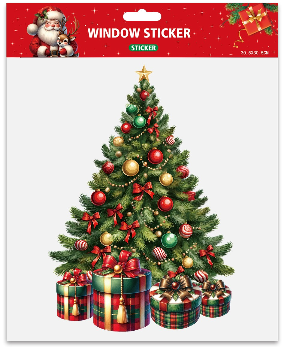 Новогодняя интерьерная наклейка Елка, размер 30.5 x 30.5см