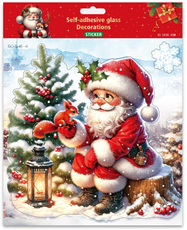 Новогодняя интерьерная наклейка Санта, размер 30.5 x 30.5см