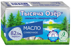 Масло сливочное Тысяча Озер 82.5%, 350г