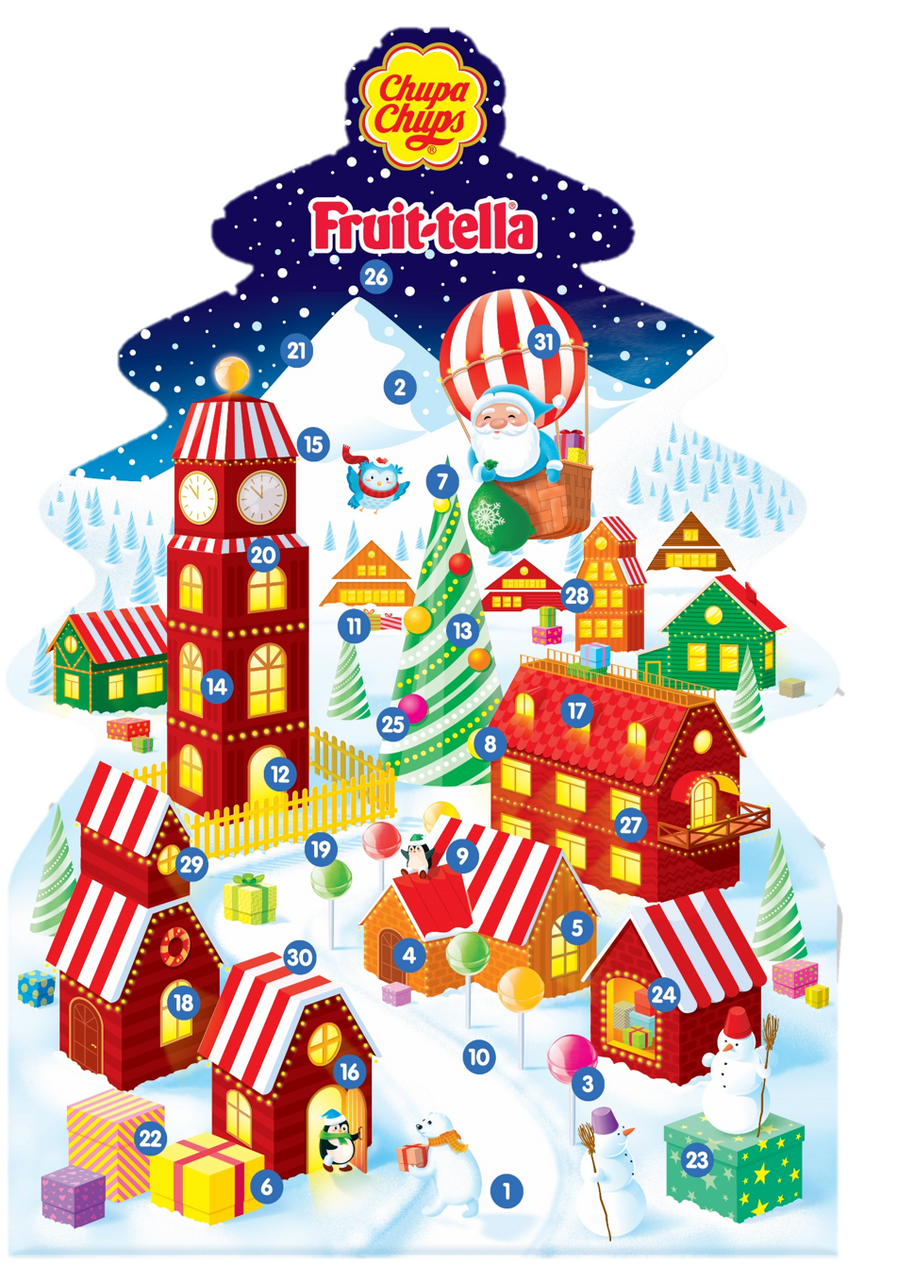 Набор кондитерских изделий Chupa Chups Новогодний календарь, 238.8г