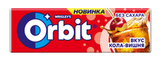 Жевательная резинка Orbit кола и вишня без сахара, 13.6г