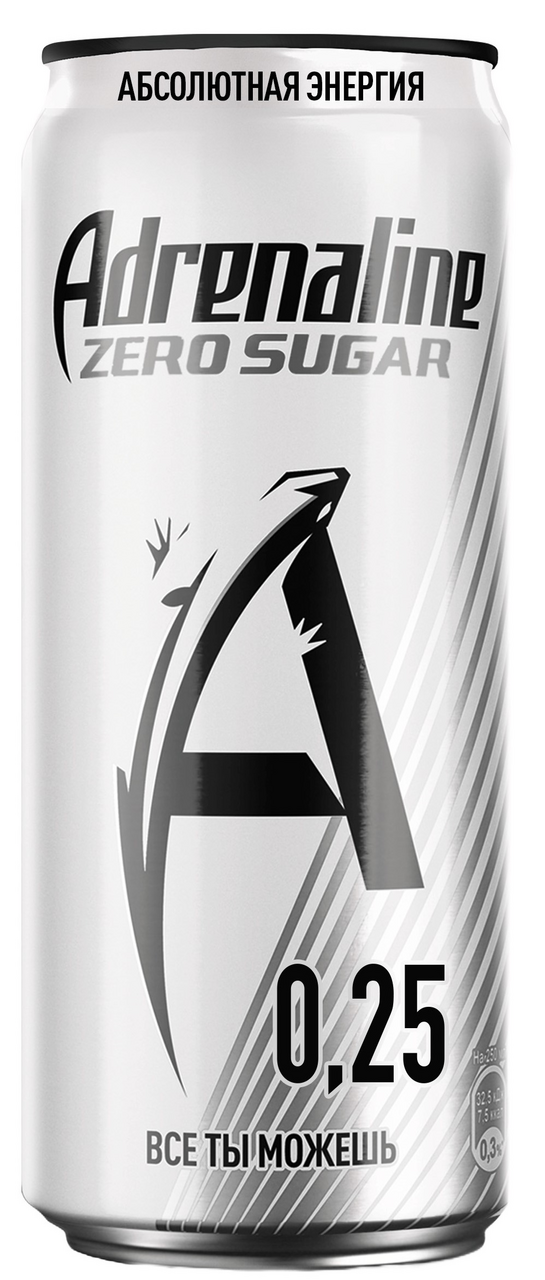 Напиток энергетический Adrenaline Rush Zero без сахара, 250мл