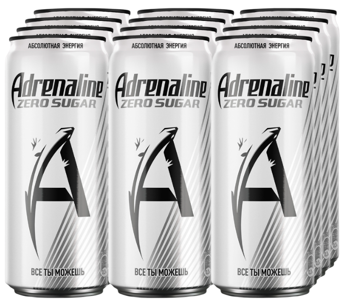 Напиток энергетический Adrenaline Rush Zero без сахара, 250мл x 12 шт