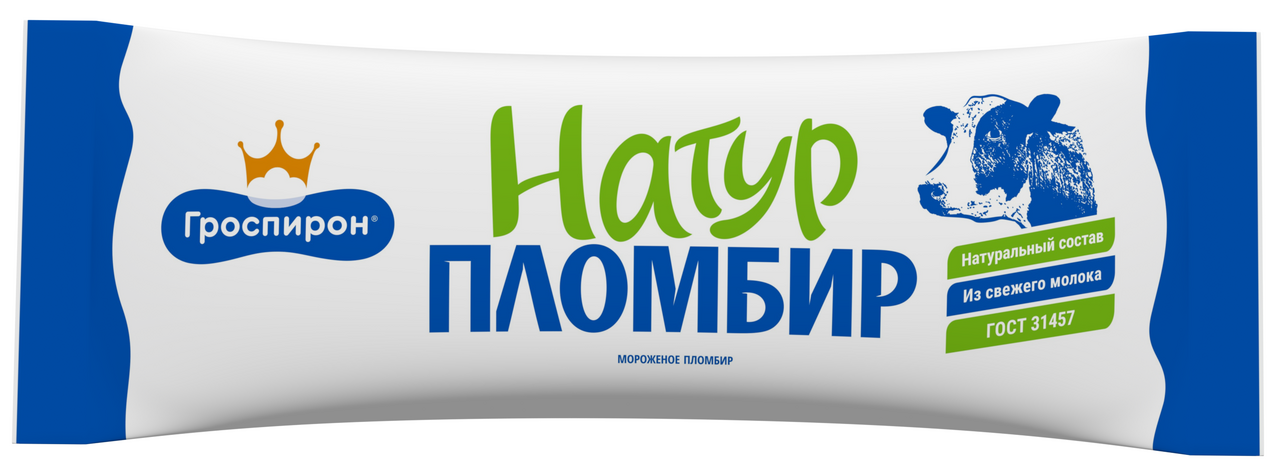 Мороженое Гроспирон пломбир натуральное 12%, 420г