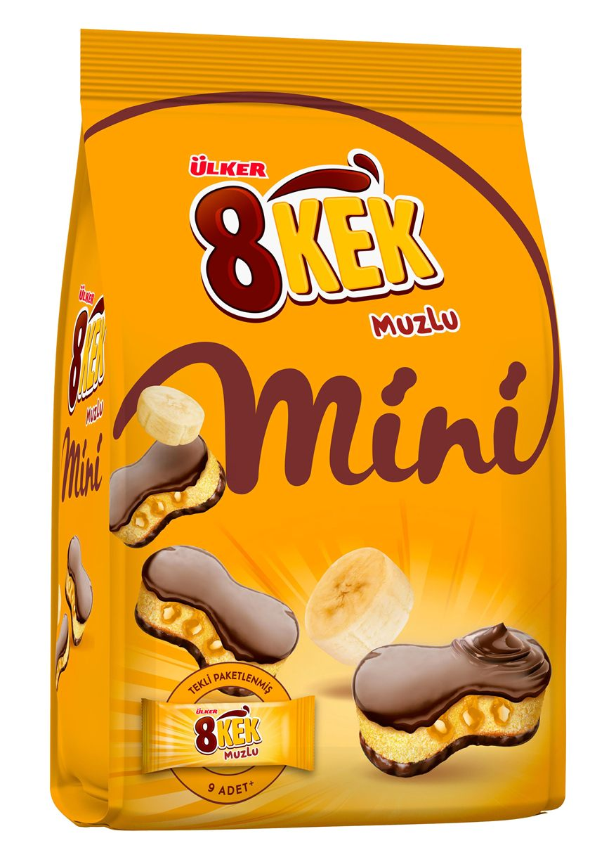 Мини-кексы Ulker 8 кексов банан (18г x 9шт), 162г