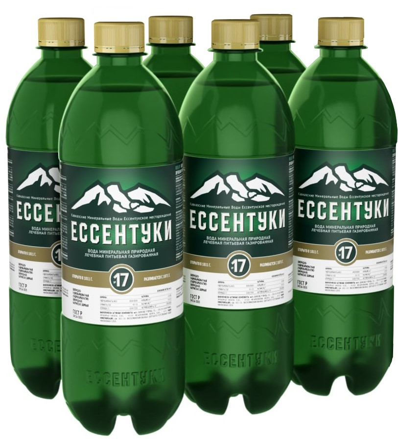 Изображение товара Вода Ессентуки №17 минеральная газированная, 750мл x 6 шт