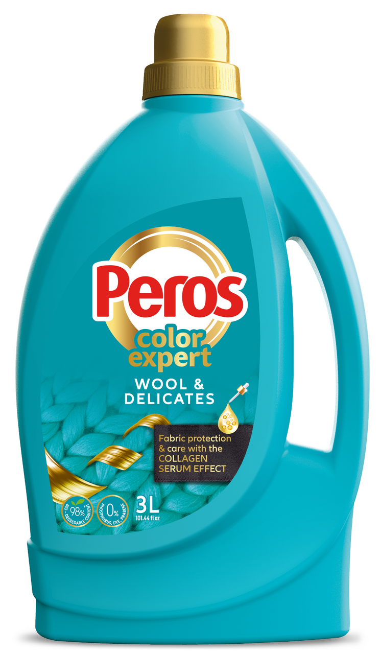 Изображение товара Гель для стирки PEROS Color Expert Color 3л для деликатных тканей и шерсти