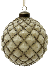 Шар елочный Christmasdeluxe фактурный шампань, 10см