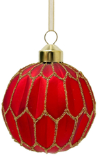 Набор елочных украшений Christmasdeluxe Шар, капля и луковка алый, 8см