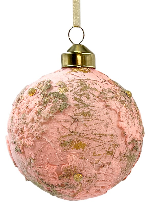 Елочное украшение Christmasdeluxe Шар, капля, луковка с патиной розовый, 8см, в ассортименте