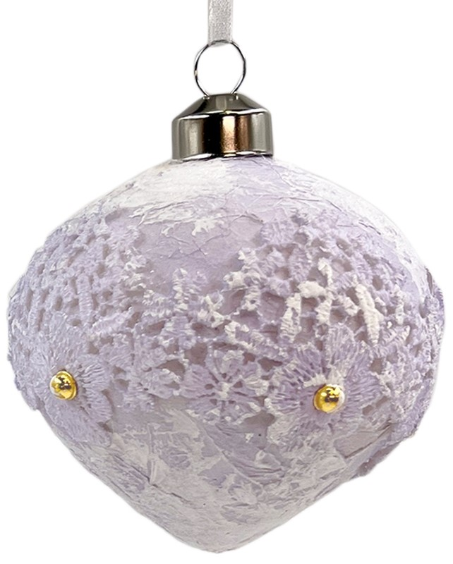 Елочное украшение Christmasdeluxe Шар, капля, луковка с патиной фиолетовый, 8см, в ассортименте