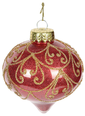 Елочное украшение Christmasdeluxe Шар, капля, луковка мягкий красный, 8см, в ассортименте