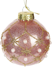 Набор елочных украшений Christmasdeluxe Шар, капля и луковка мягкий розовый, 8см