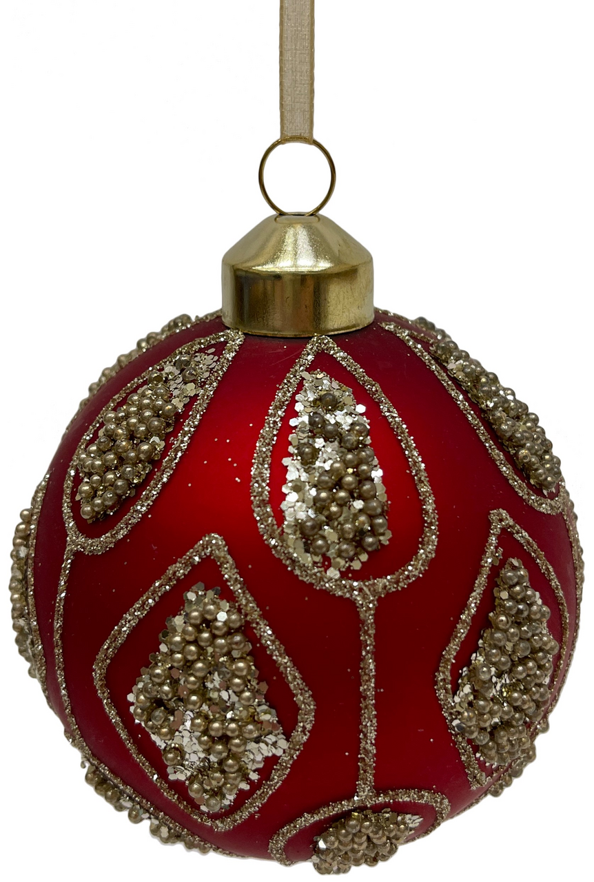 Елочное украшение Christmasdeluxe Шар, капля, луковка красный, 8см, в ассортименте