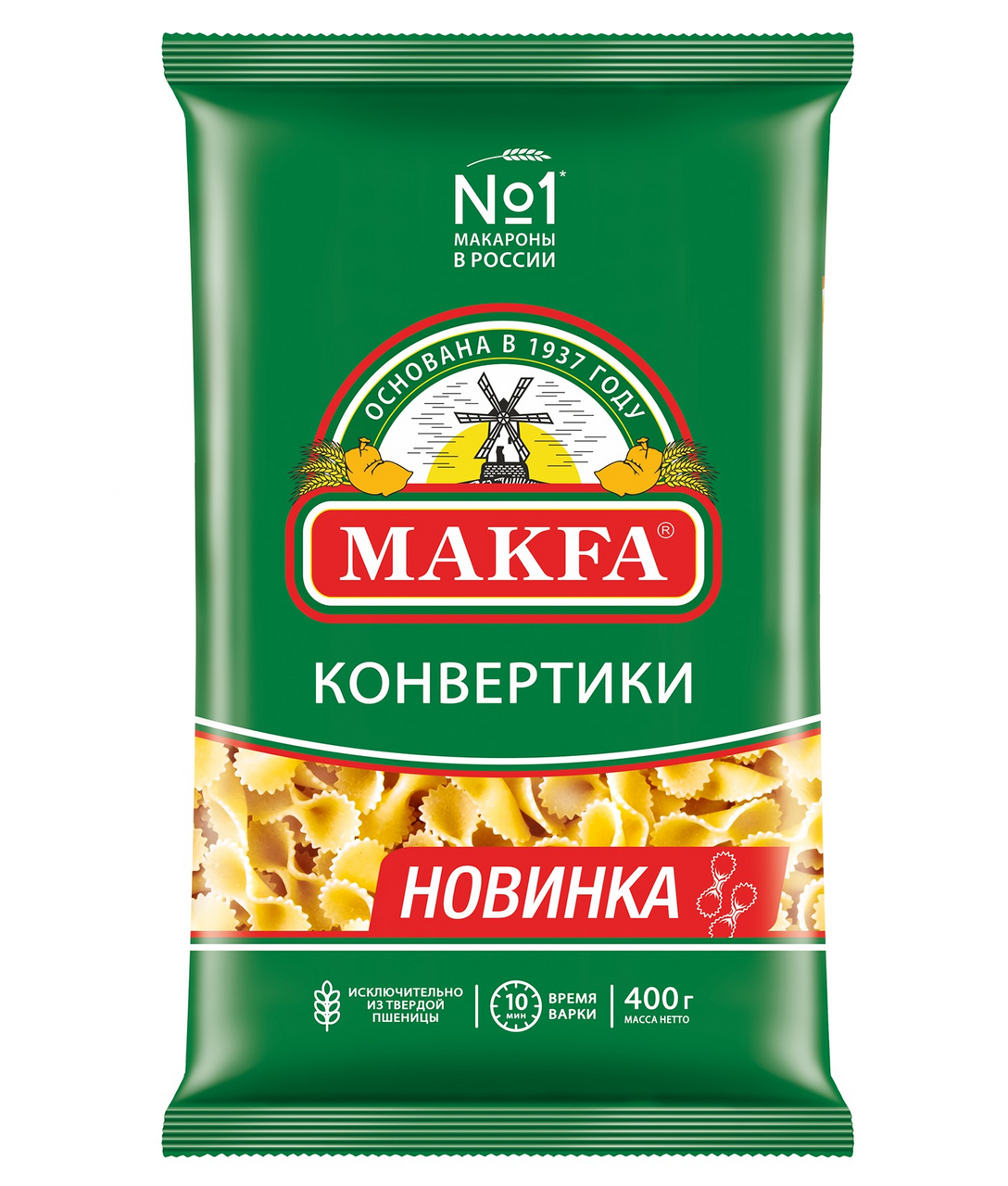 Изображение товара Макароны Makfa конвертики, 400г