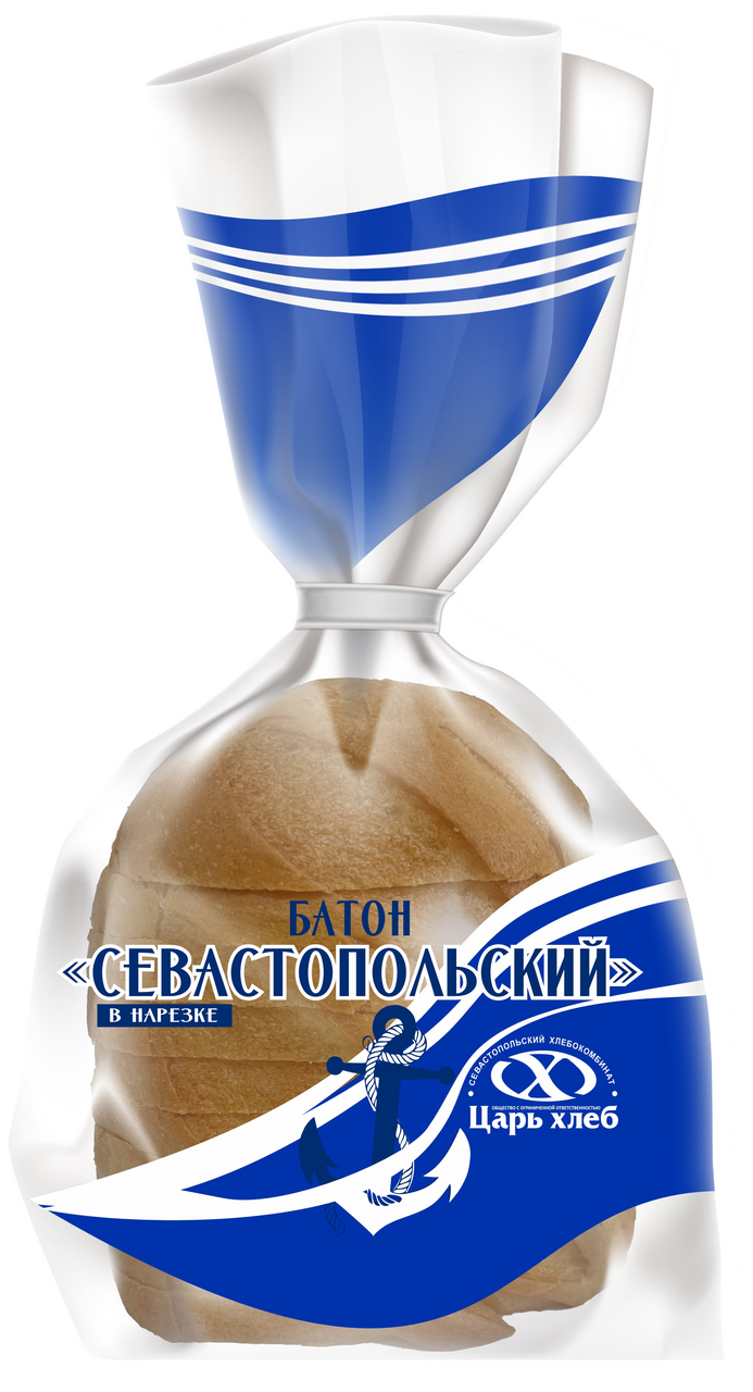 Батон Царь хлеб Севастопольский нарезной, 200г