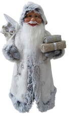 Фигура Дед Мороз серебряный, 46см