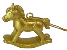 Украшение елочное B&H Золотая лошадка-качалка, 6 x 1.5 x 5.5см