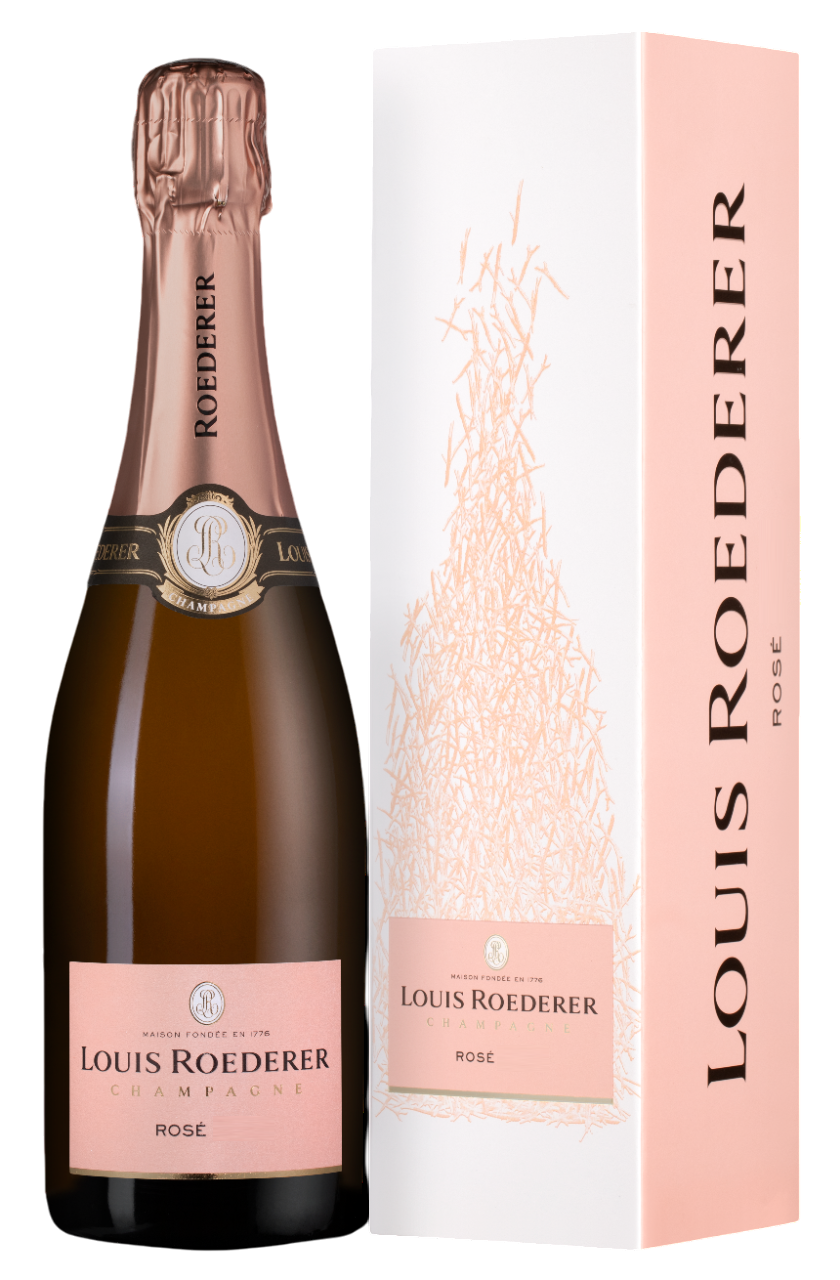 Вино игристое Шампань Louis Roederer Rose в подарочной упаковке розовое брют, 0.75л