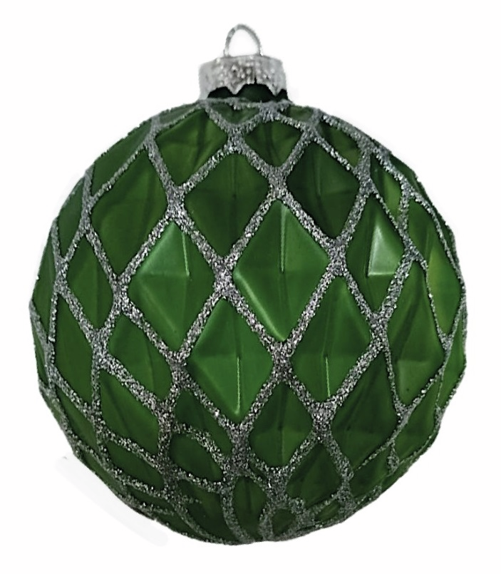 Шар елочный зеленый, 8см