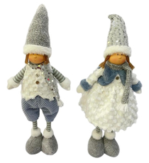 Фигура мальчик и девочка в белой одежде, 16 x 9 x 55см