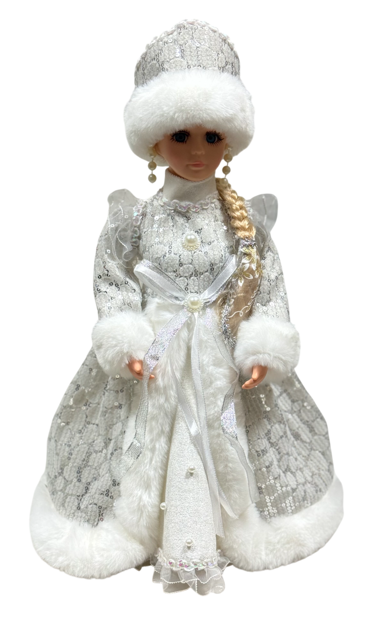 Фигура Снегурочка серебряная, 35см