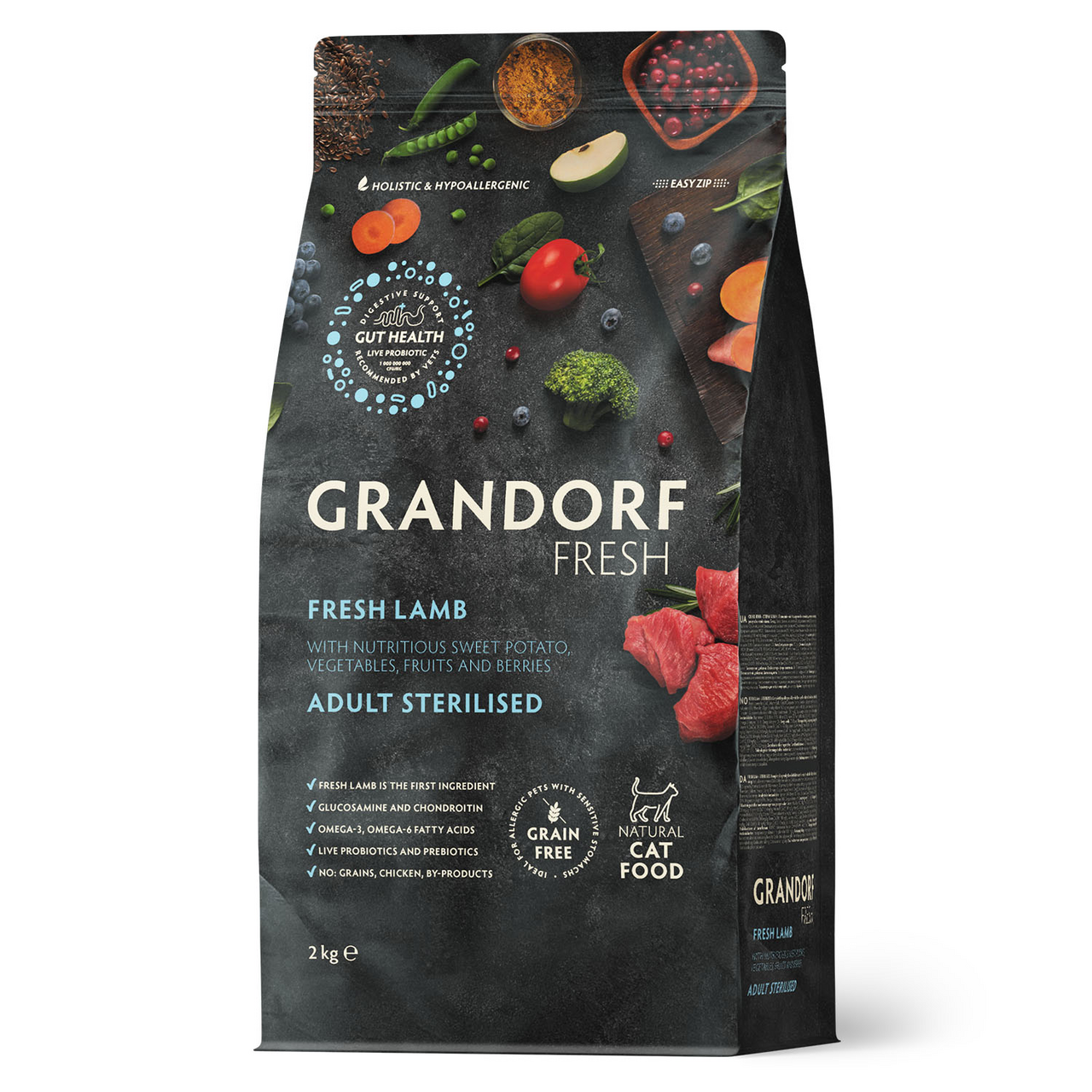 Изображение товара Корм для стерилизованных кошек Grandorf Fresh ягненок с бататом 2кг