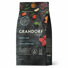 Корм сухой Grandorf Fresh для стерилизованных кошек ягненок с бататом, 2кг